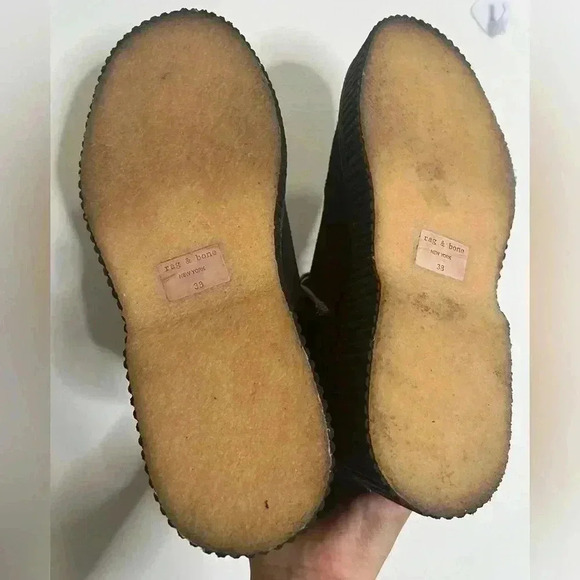 Rag And Bone Sloane Black Suede Ankle Boot Cord Laces Size 38 - Picture 4 of 5